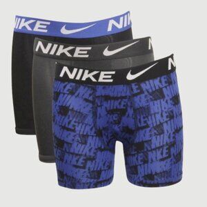NIKE ~ Boy's Boxer Briefs ~ Game Royal Blue/Black ~ 3 Pairs ~ Small 6-8